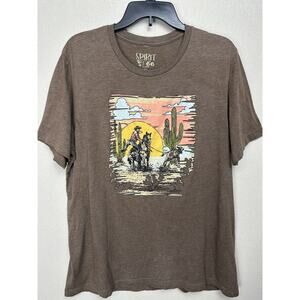 Spirit To A Tee Western Tshirt XL Men’s Calf Roping Western Cowboy
